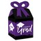 Big Dot of Happiness Purple Grad - Best is Yet to Come - Square Favor Gift Boxes - Purple Graduation Party Bow Boxes - Set of 12